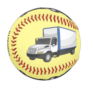 Box truck cartoon illustration baseball