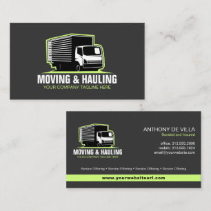Box Truck Moving, Hauling & Delivery Service Visitenkarte