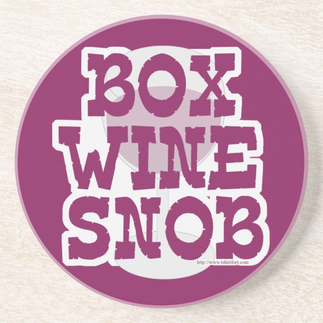 Box-Wein-Snob Sandstein Untersetzer (Vorne)