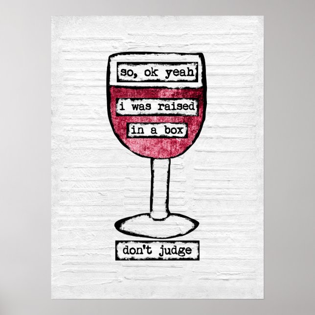 Box Wine Glass Poster (Vorne)