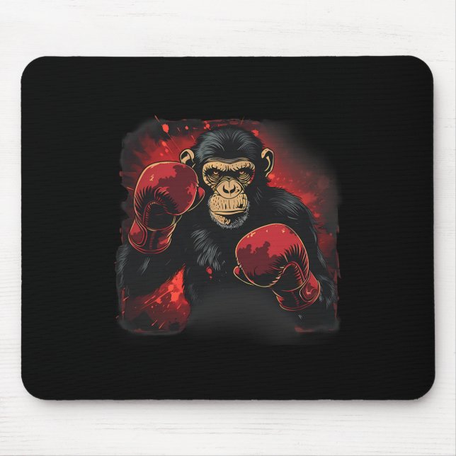Boxaffe mit Boxhandschuhen Kickboxen Lustig  Mousepad (Vorne)