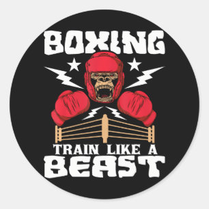 Boxbahn wie ein Besenkickboxer Runder Aufkleber