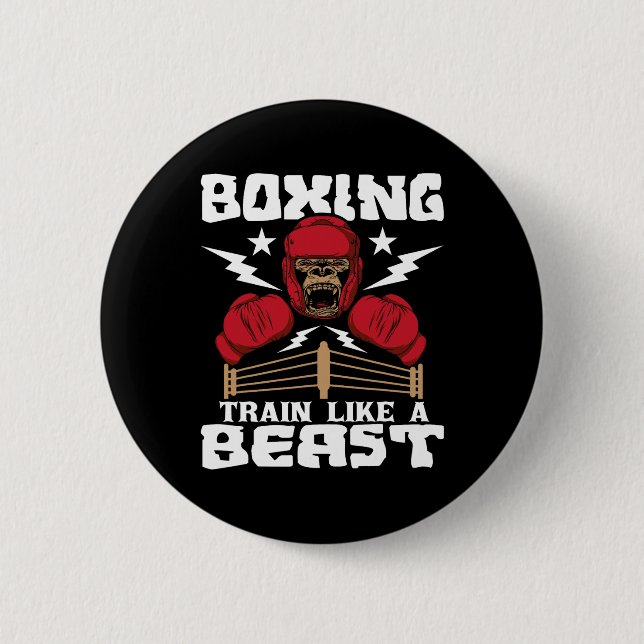 Boxbahn wie ein Biest - Kickboxer G Button (Vorderseite)