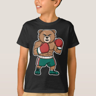 Boxbär lustiger harter Kämpfer Cartoon T-Shirt