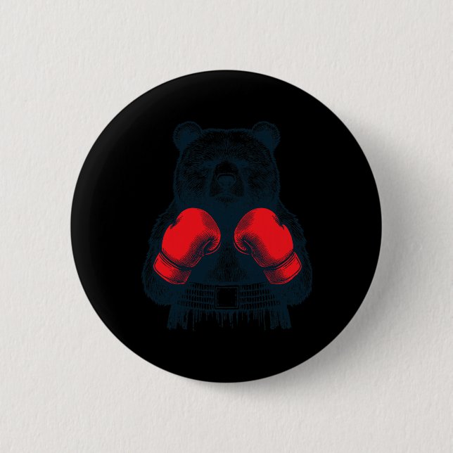 Boxbären kämpfen Boxer Boxen Lover Gloves Button (Vorderseite)