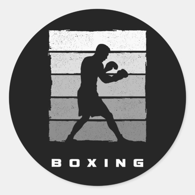 Boxbekleidung - Boxer boxt 1  Runder Aufkleber (Vorderseite)