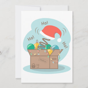 Boxbox mit Weihnachtsdekoration und Weihnachtsmann Einladung