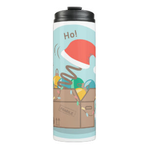 Boxbox mit Weihnachtsdekoration und Weihnachtsmann Thermosbecher
