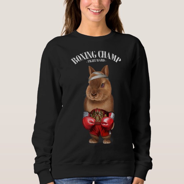 Boxchampion Zwarf Rabbit Fighter Sweatshirt (Vorderseite)