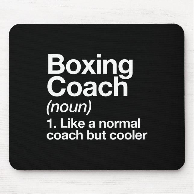 Boxcoach Funny Sports Definition Trainer Marti Mousepad (Vorne)