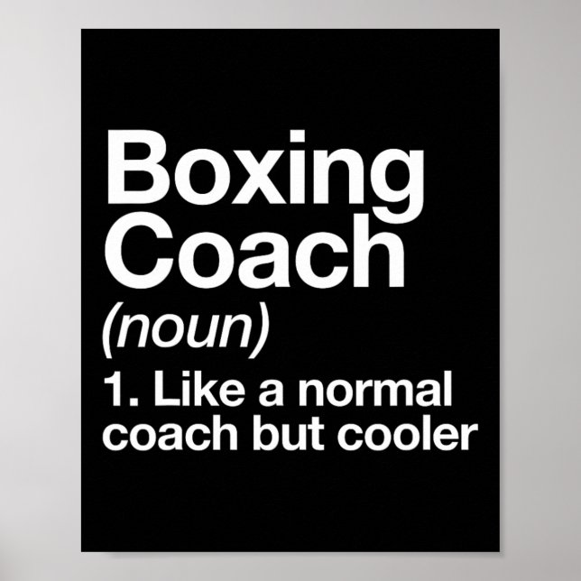 Boxcoach Funny Sports Definition Trainer Marti Poster (Vorne)