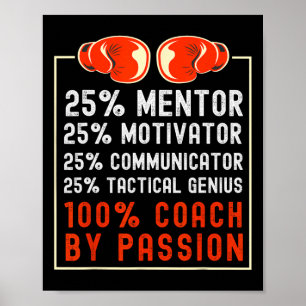 Boxcoach-Sprichwort für Boxteam-Motivator 100% Poster