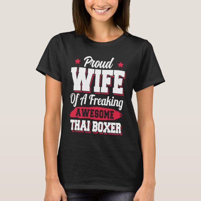 Boxcoach Thai Boxer Ehefrau T-Shirt (Vorderseite)