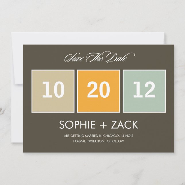 Boxed Calendar Save the Date Anuncements (grau) (Vorderseite)