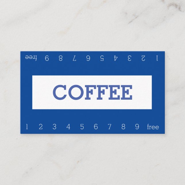 Boxed Double Number Loyalty Coffee Punch Card Treuekarte (Vorderseite)