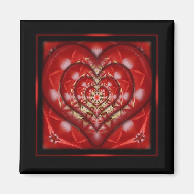 Boxed Heart Design Magnet (Vorne)