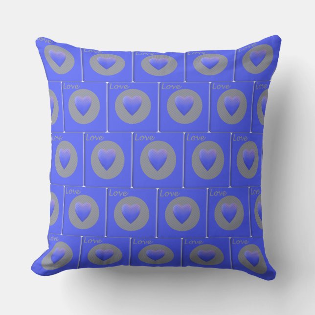 Boxed Liebe in blau Kissen (Vorderseite)