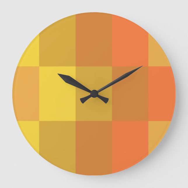 Boxed Shades of Orange Große Wanduhr (Vorderseite)