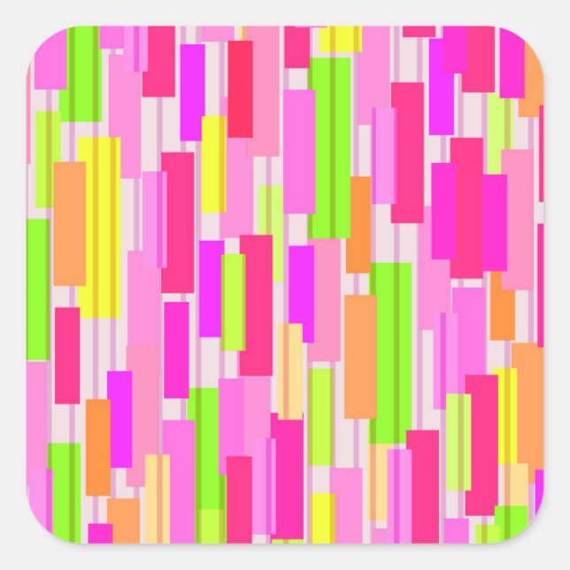 Boxed Stripe Quadratischer Aufkleber (Vorderseite)