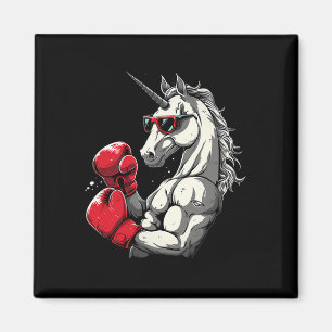Boxeinhorn mit Boxhandschuhen Kickboxen Niedlich Magnet