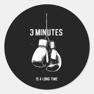 Boxen 3 Minuten sind eine lange Zeit Lustiges Kick Runder Aufkleber