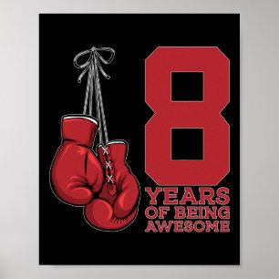 Boxen 8 Jahre Phantastischer Boxer 8. Geburtstag Poster
