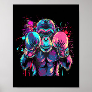 Boxen Affe Liebhaber Boxhandschuhe Kickboxen Lusti Poster