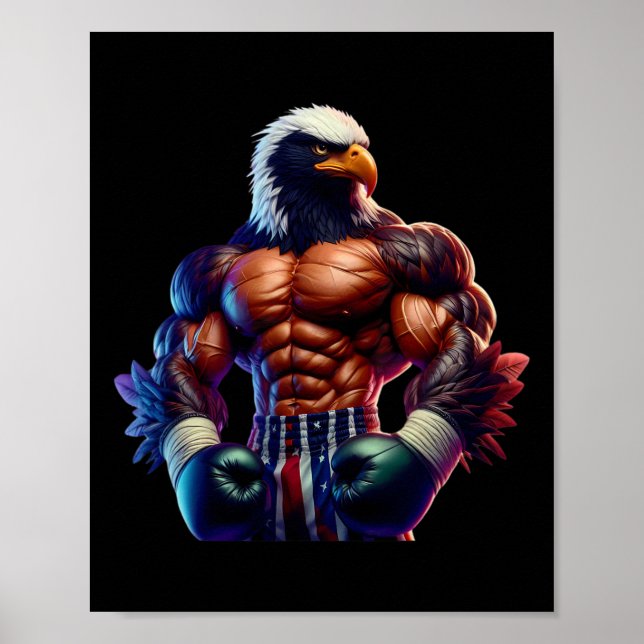Boxen Blackhawk Boxer Kickboxer MMA Kämpfer Comba Poster (Vorne)