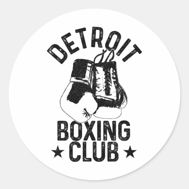 Boxen Detroit Martial Arts Boxer 1 Runder Aufkleber (Vorderseite)