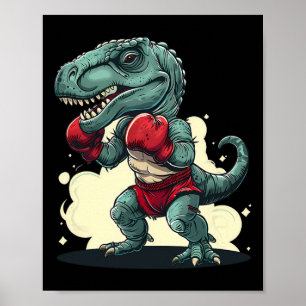 Boxen Dinosaur Boxer Dino Kickboxen T-Rex Boxen Poster