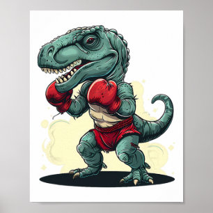 Boxen Dinosaur Boxer Dino Kickboxen T-Rex Boxen Poster