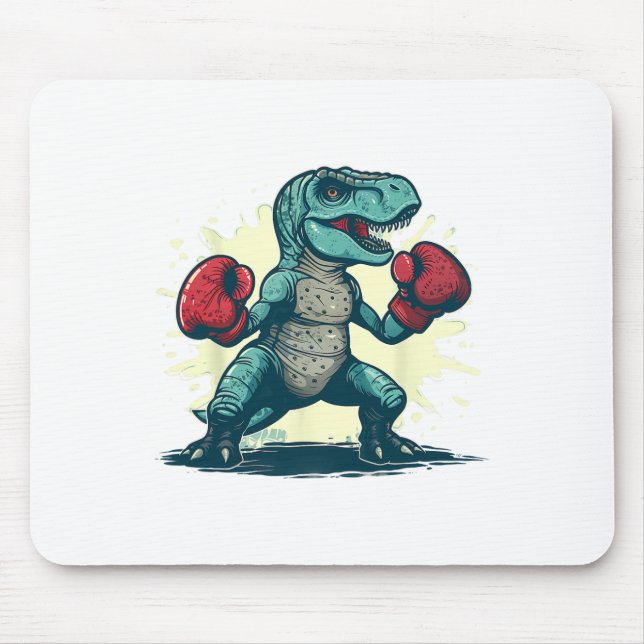 Boxen Dinosaur Boxer T-Rex Kickboxen Dino Boxen Mousepad (Vorne)