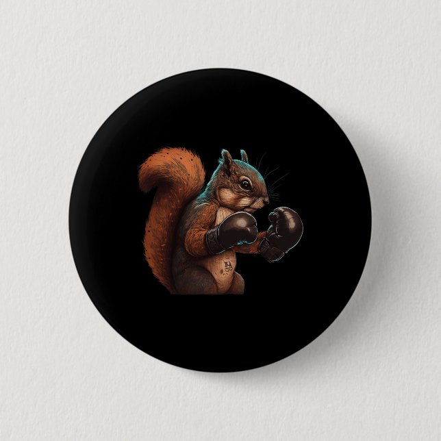 Boxen-Eichhörnchen Boxer Boxhandschuhe Kickboxing- Button (Vorderseite)
