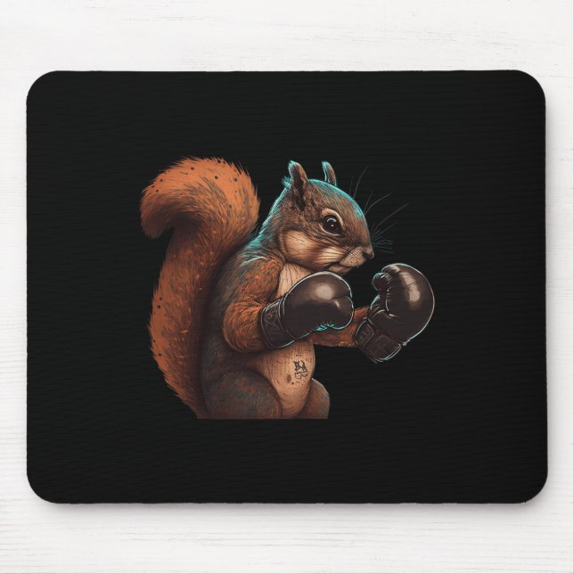 Boxen-Eichhörnchen Boxer Boxhandschuhe Kickboxing- Mousepad (Vorne)