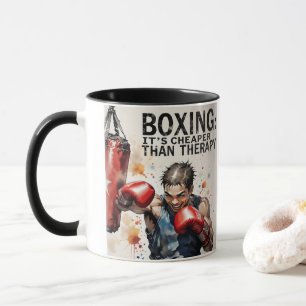 „Boxen – Es ist billiger als Therapie-Mug“ Tasse