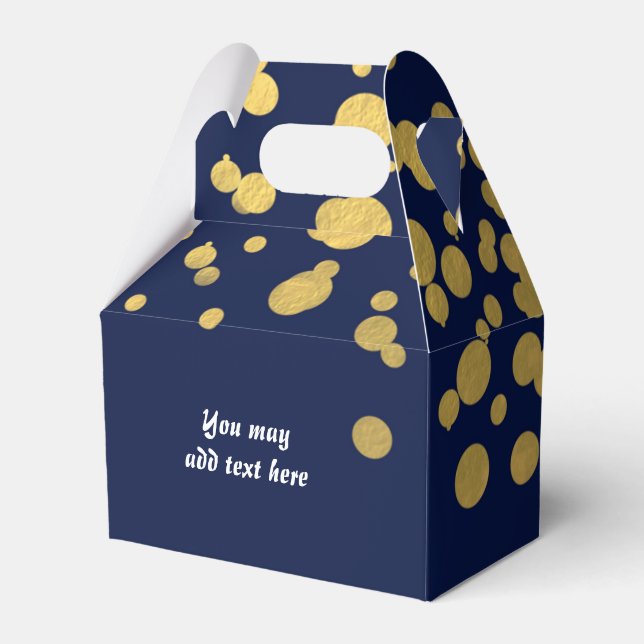 Boxen für das Gastgeschenk Navy Blue & Gold Foil C Geschenkschachtel (Vorderseite)