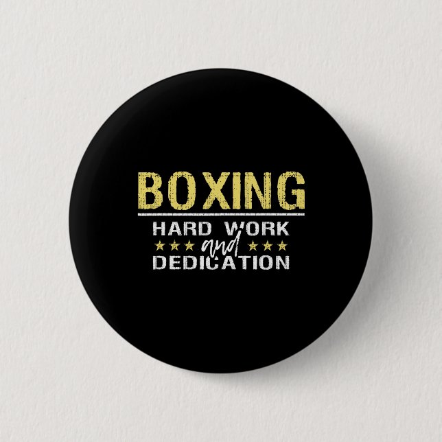 Boxen Hartes Training Und Hingabe - Kickboxen Fitn Button (Vorderseite)