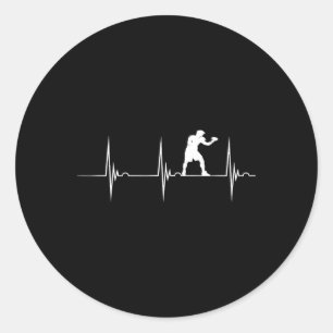 Boxen Herzschlag Ekg Puls Boxer Boxhandschuhe Kic Runder Aufkleber