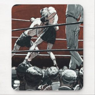 Boxen im Ring im Vintage-Sportstil Mousepad