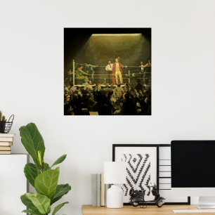 Boxen im Vintage-Sportstil, Boxer vor dem Kampf Poster