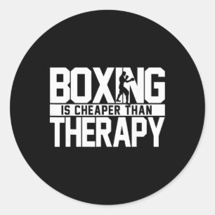 Boxen ist billiger als Therapie Kickboxen Zitat S Runder Aufkleber