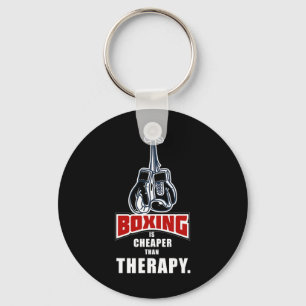 Boxen ist billiger als Therapy Funny Sprichwort Schlüsselanhänger