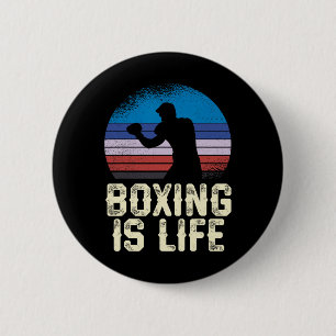 Boxen ist das Vintage Sonnenuntergang Silhouette Button