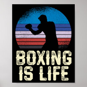 Boxen ist das Vintage Sonnenuntergang Silhouette Poster