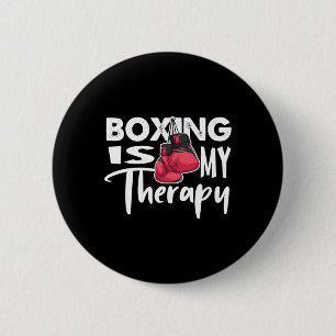 Boxen ist meine Therapie Funny Boxing Zitat Gym Fi Button