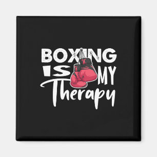 Boxen ist meine Therapie Funny Boxing Zitat Gym Fi Magnet