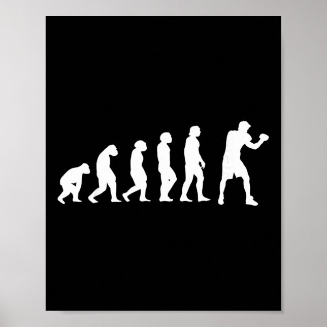 Boxen Kickboxen Evolution Boxkampf Boxer  Poster (Vorne)