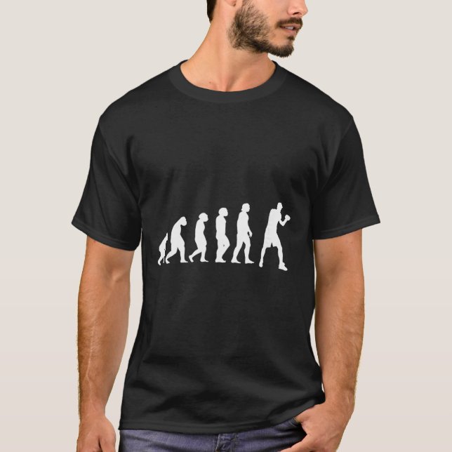 Boxen Kickboxen Evolution Boxkampf Boxer  T-Shirt (Vorderseite)