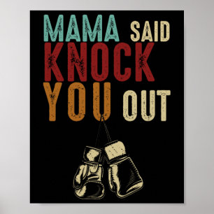Boxen Kickboxen Mama sagte Knock U Out Muttertag Poster