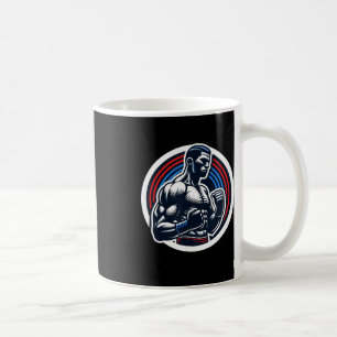 Boxen-Logo Strong Boxer Black Red and Blue Silhou Kaffeetasse